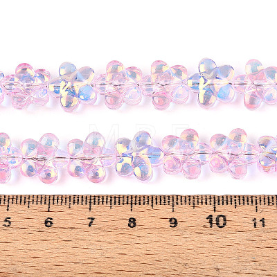 Transparency Electroplate Glass Beads Strands GLAA-T023-38A-04-1