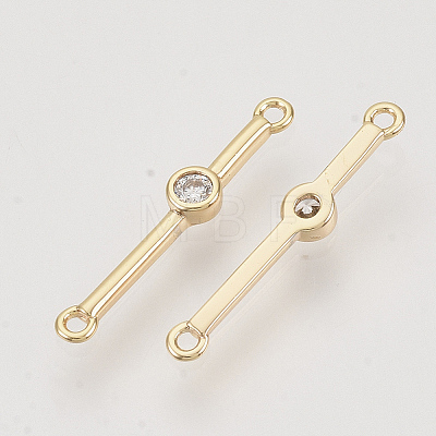 Brass Cubic Zirconia Links connectors KK-N216-24-1
