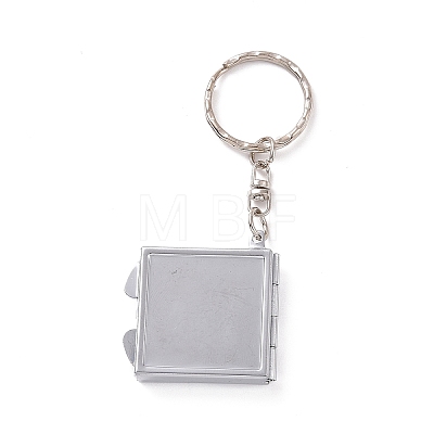 Iron Folding Mirror Keychain DIY-D079-01B-1