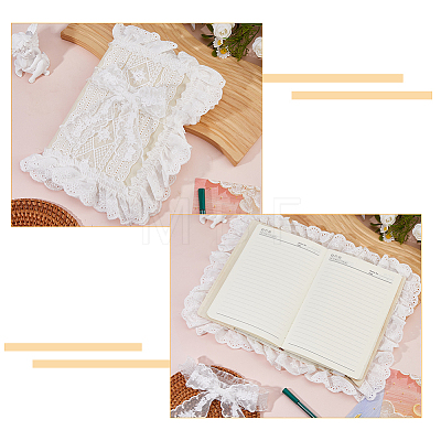 Polyester Lace Book Covers OFST-WH0002-59C-1