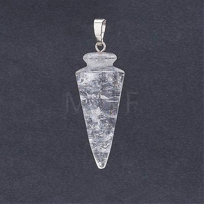 Natural Quartz Crystal Pendants G-P236-01-1