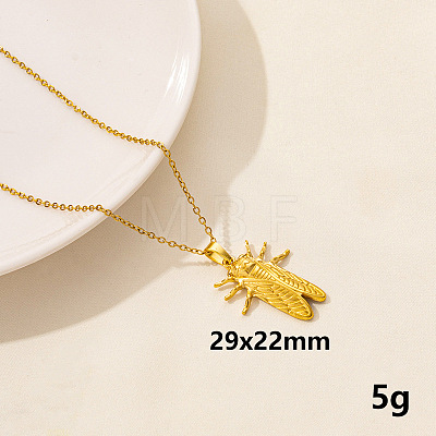 Stainless Steel Insect Pendant Necklace Unisex Jewelry TG2584-4-1