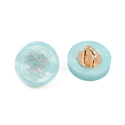 1-Hole Resin Alloy Shank Buttons FIND-B065-03G-08-1