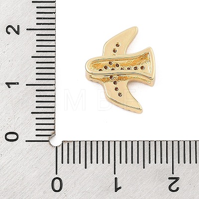 Brass Micro Pave Clear Cubic Zirconia Slide Charms ZIRC-I068-33G-1