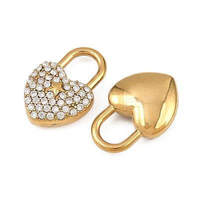 304 Stainless Steel Micro Pave Cubic Zirconia Pendants STAS-A132-05B-G-1
