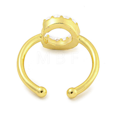 Rack Plating Brass Open Cuff Rings for Women RJEW-F162-01G-C-1