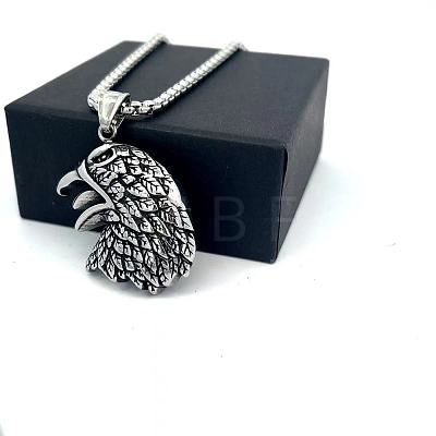 Men's Hip-Hop Eagle Pendant 304 Stainless Steel Vintage Punk Necklaces IJ6091-1