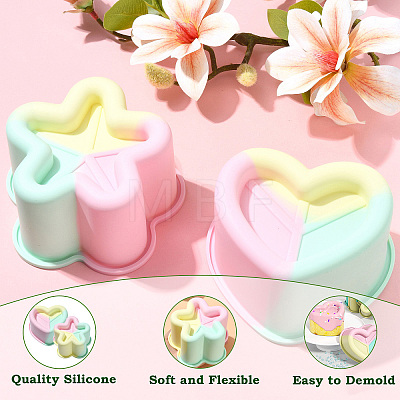2Pcs 2 Styles Heart and Star Shape Cake Baking Silicone Molds ST-CJ0043-084-1