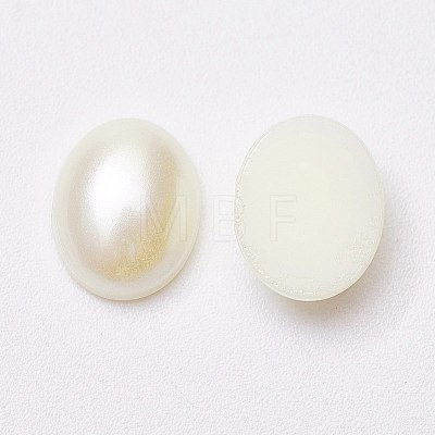 Acrylic Imitation Pearl Cabochons LS-X-MACR-E007-8x10mm-J02-1