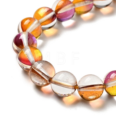 Electroplated Synthetic Moonstone Beads Strands G-F143-A01-M-1