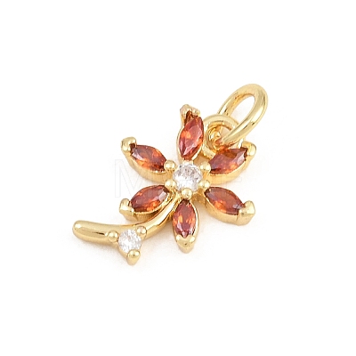 Brass Micro Pave Colorful Cubic Zirconia Charms KK-E798-02B-G-1