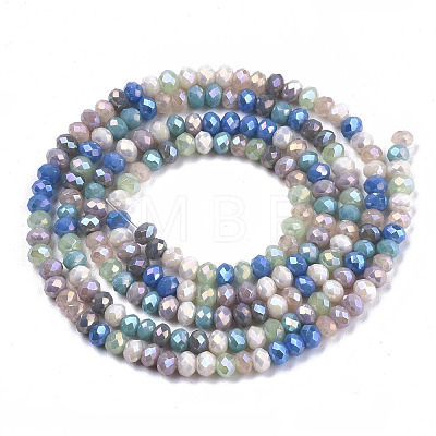 Electroplate Glass Beads Strands X-EGLA-S192-001A-B05-1