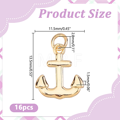 16Pcs Brass Pendants KK-HY0004-46-1