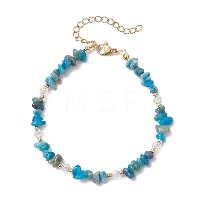 Natural Obsidian Chip Beaded Bracelets for Women BJEW-JB11742-09-1