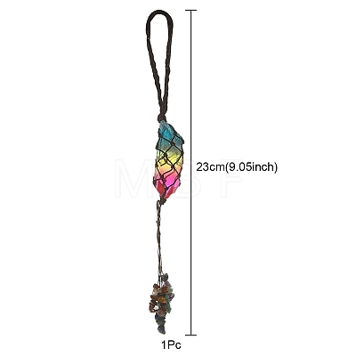 Natural 7 Chakra Stones Chips Tassel Curtain Tiebacks MAKN-YWC0001-04-1