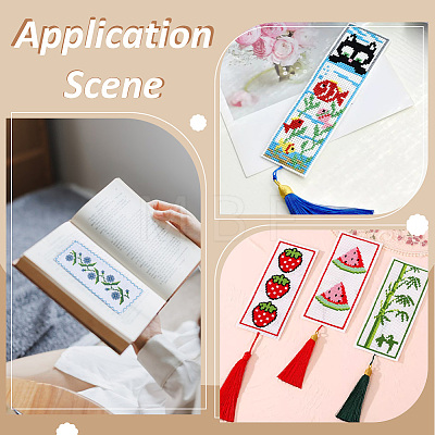 Cotton Bookmarks for Cross Stitch Making LS-DIY-WH0759-27A-1