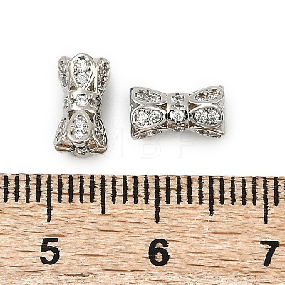 Brass Micro Pave Clear Cubic Zirconia Screw Clasps KK-H202-09A-P-1