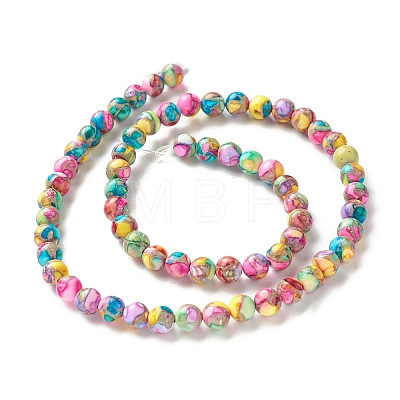 Assembled Natural & Dyed Magnesite Beads Strands G-L575-02L-A-1