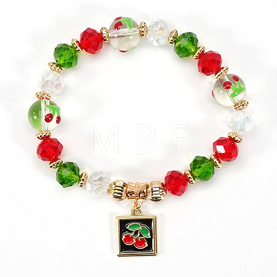Square with Fruit Alloy Enamel Charm Bracelets FS-WG009BC-02-1
