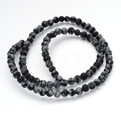 Natural Snowflake Obsidian Gemstone Beads G-J338-03-4mm-1