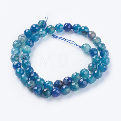 Natural Agate Beads Strands G-G580-8mm-05-1