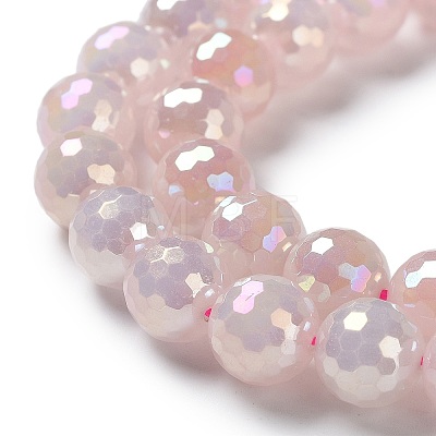 Electroplated Natural Rose Quartz Beads Strands G-Z038-A03-03AB-1