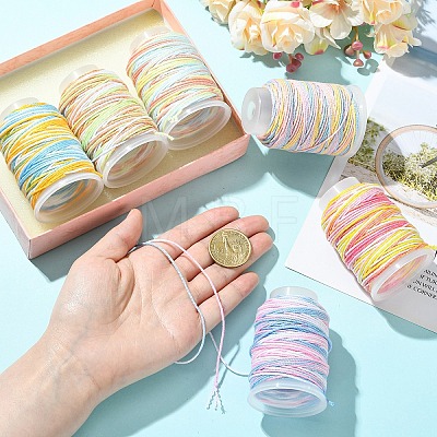 6Rolls 6 Colors 35M Segment Dyed Macrame Cotton Cord OCOR-YW0001-28-1