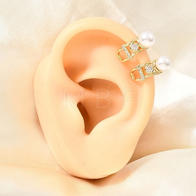 Brass Micro Pave Cubic Zirconia Cuff Earrings CU-CBAE7DF-16G-1