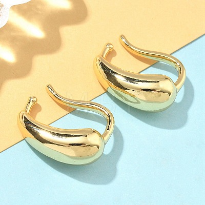 Teardrop Brass Cuff Earrings EJEW-A132-11G-1