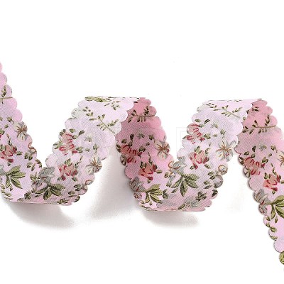 20 Yards Flower Printed Polyester Ribbon OCOR-Z005-03D-1