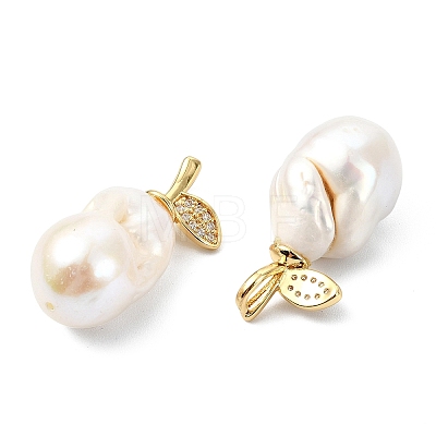 Natural Baroque Keshi Pearl Pendants PALLOY-JF05490-1