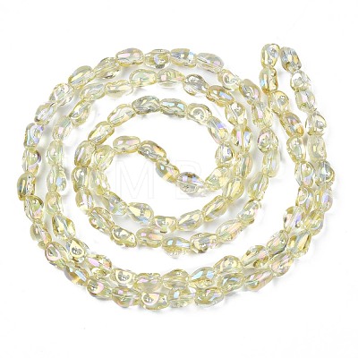 Electroplate Transparent Glass Beads Strands EGLA-N006-028-A03-1