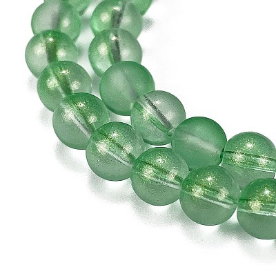 Frosted Transparent Glass Bead Strands GLAA-P065-8mm-04-1