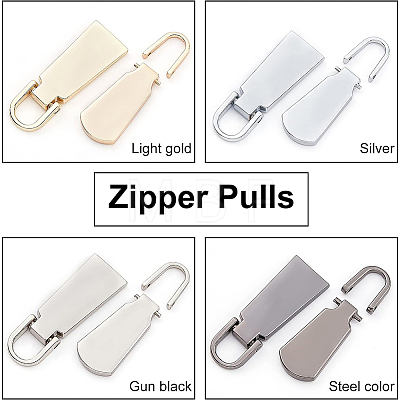 BENECREAT 16Pcs 8 Styles Zinc Alloy Zipper Slider FIND-BC0001-62-1
