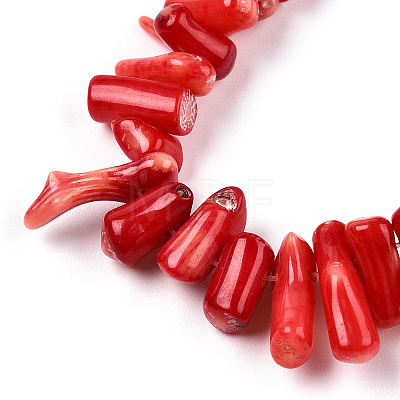 Dyed Chips Synthetic Coral Beads Strands CORA-Q026-01A-1