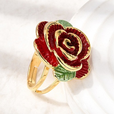 304 Stainless Steel Enamel Finger Rings for Women RJEW-G373-01G-02-1