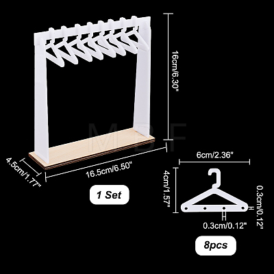   1 Set Opaque Acrylic with Wood Earring Display Stands EDIS-PH0001-52-1
