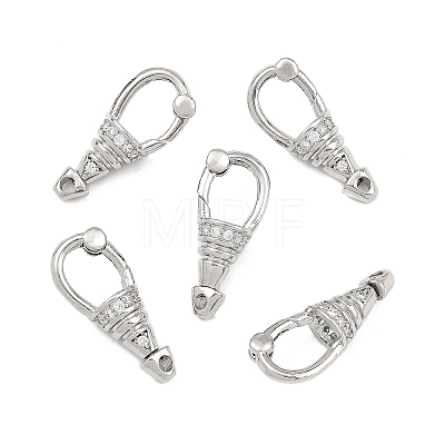 SHEGRACE Brass Micro Pave Clear Cubic Zirconia Spring Gate Clasps XGRQ58856-750P-1