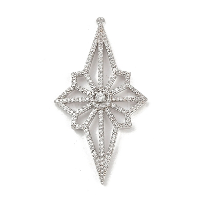 Brass Micro Pave Cubic Zirconia Pendants KK-M322-46P-1