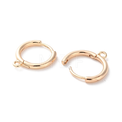 Rack Plating Brass Huggie Hoop Earring Findings KK-S405-02G-1