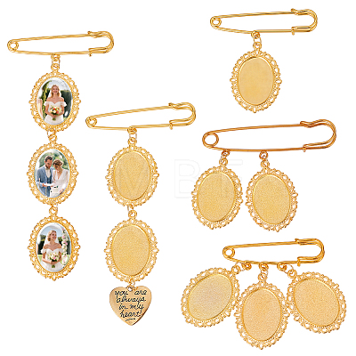 5Pcs Iron Brooches JEWB-UN00011-1