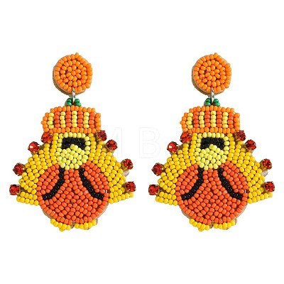 Alloy Enamel Dangle Stud Earrings FS-WG6CE38-14-1
