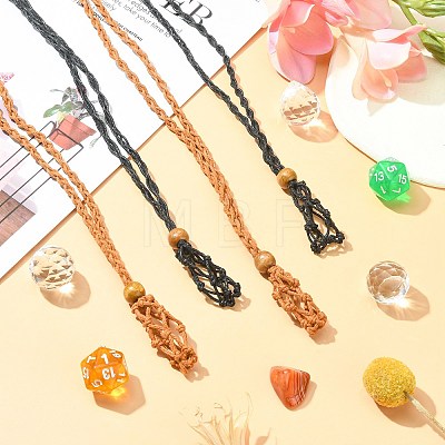 4Pcs 2 Colors Braided Wax Rope Cord Macrame Pouch Necklace Making NJEW-CJ0001-02-1