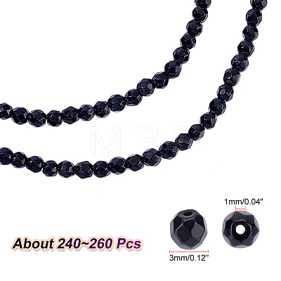  2 Strands Natural Black Onyx Beads Strands G-NB0004-19-1
