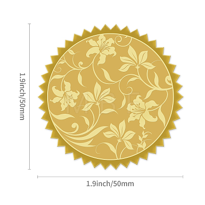 Self Adhesive Gold Foil Embossed Stickers DIY-WH0211-044-1