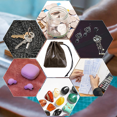 2Pcs 2 Styles Cowhide Jewelry Cosmetics Storage Bag ABAG-BBC0001-37-1