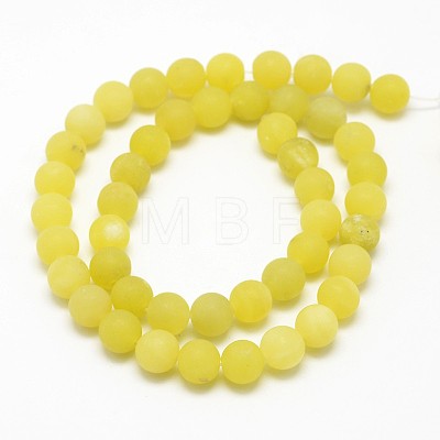 Natural Lemon Jade Round Beads Strands G-D677-6mm-1