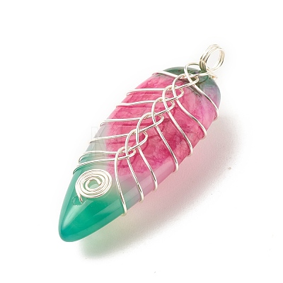 Natural Brazilian Agate Pendants PALLOY-JF01524-03-1