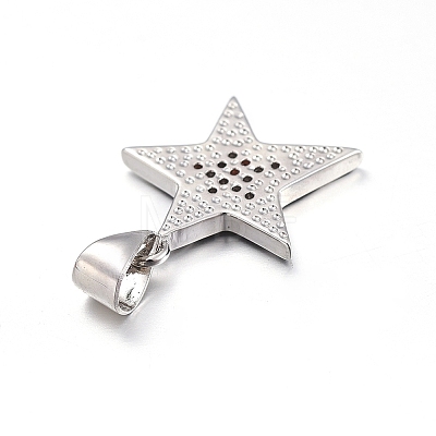 Brass Micro Pave Clear Cubic Zirconia Pendants X-ZIRC-L085-85P-1