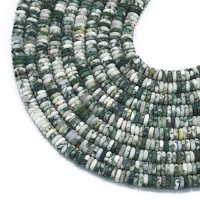 Frosted Natural Tree Agate Beads Strands G-K389-C15-01-1